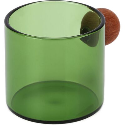 MCKENSA Tasse À Café En Verre Transparent Résistant À La Chaleur Avec Anse En Bois, Idéale Pour Le Bureau, Le Bar Ou Les Fêtes (vert). Publicité MCKENSA Tasse À Café En Verre Transparent Résistant À La Chaleur Avec Anse En Bois, Idéale Pour Le Bureau, Le Bar Ou Les Fêtes (vert). Publicité