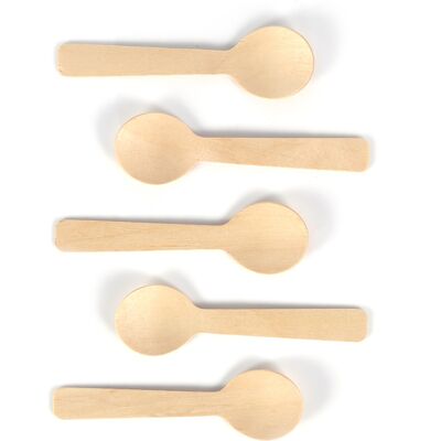 LBVIE 100 Cuillères Jetables En Bois Pour Glace Et Thé, 10 Cm, Couverts Bumplies - Publicité LBVIE 100 Cuillères Jetables En Bois Pour Glace Et Thé, 10 Cm, Couverts Bumplies - Publicité