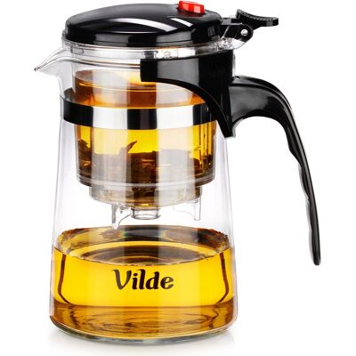 IMPORT Carafe En Verre Avec Infuseur À Thé À Gâchette 600 Ml - Publicité IMPORT Carafe En Verre Avec Infuseur À Thé À Gâchette 600 Ml - Publicité