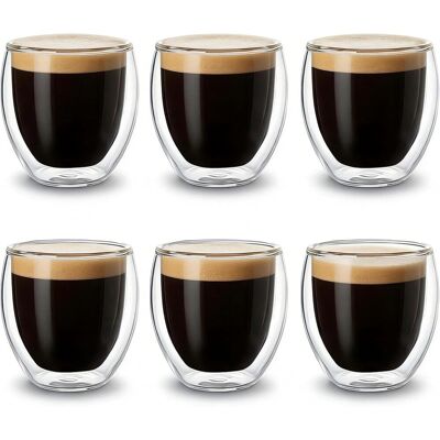 OEM Lot De 6 Tasses À Espresso, Verre Double Paroi, Effet Flottant, Isotherme, Pour Café Et Boissons Chaudes Ou Froides - Publicité OEM Lot De 6 Tasses À Espresso, Verre Double Paroi, Effet Flottant, Isotherme, Pour Café Et Boissons Chaudes Ou Froides - Publicité