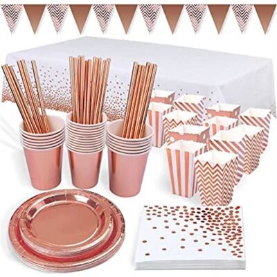 OEM 24 Pièces Vaisselle Jetable Rose, Assiettes Dessert Grandes Tailles, Pailles En Papier Et Serviettes, Kit Anniversaire Complet Pour Fête Enfant - Publicité OEM 24 Pièces Vaisselle Jetable Rose, Assiettes Dessert Grandes Tailles, Pailles En Papier Et Serviettes, Kit Anniversaire Complet Pour Fête Enfant - Publicité