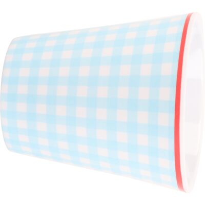 MCKENSA Tasse À Eau/café/lait Imitation Porcelaine 260 Ml, Idéale Pour Les Restaurants Et Les Écoles. Motif Quadrillé Bleu Clair. Publicité MCKENSA Tasse À Eau/café/lait Imitation Porcelaine 260 Ml, Idéale Pour Les Restaurants Et Les Écoles. Motif Quadrillé Bleu Clair. Publicité
