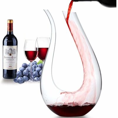 KZQ Carafe À Vin 1,5 L En Cristal Sans Plomb Soufflé Main, Design Cygne Élégant, Versement Précis Sans Goutte - Publicité KZQ Carafe À Vin 1,5 L En Cristal Sans Plomb Soufflé Main, Design Cygne Élégant, Versement Précis Sans Goutte - Publicité