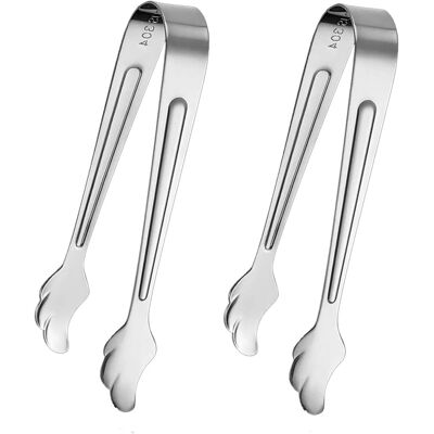 LUMIERE Lot De 2 Mini Pinces À Apéritif, Pinces À Glaçons En Acier Inoxydable De 10,5 Cm, Mini Pinces À Sucre Pour Bar À Café, Goûter, Desserts, Seau À Sucre Et À Glaçons (passoire Incluse) - Publicité LUMIERE Lot De 2 Mini Pinces À Apéritif, Pinces À Glaçons En Acier Inoxydable De 10,5 Cm, Mini Pinces À Sucre Pour Bar À Café, Goûter, Desserts, Seau À Sucre Et À Glaçons (passoire Incluse) - Publicité