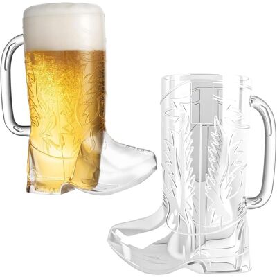 OEM 1 Gobelet Cowboy, Verre Cristal, Anse Ergonomique, Motif Bottes, 17 Cm, Pour Fête Western - Publicité OEM 1 Gobelet Cowboy, Verre Cristal, Anse Ergonomique, Motif Bottes, 17 Cm, Pour Fête Western - Publicité