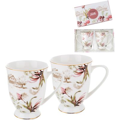 OEM Tasses En Porcelaine Fine Florina Idillo, Lot De 2, 340 Ml - Publicité OEM Tasses En Porcelaine Fine Florina Idillo, Lot De 2, 340 Ml - Publicité