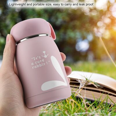 YUDO Gobelet Isotherme En Acier Inoxydable À Motif Lapin Mignon (rose) - Publicité YUDO Gobelet Isotherme En Acier Inoxydable À Motif Lapin Mignon (rose) - Publicité