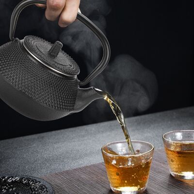 LBVIE Théière En Fonte 0,3 L Pour Usage Domestique, Avec Passoire Intégrée, Inspirée Des Théières Japonaises. Publicité LBVIE Théière En Fonte 0,3 L Pour Usage Domestique, Avec Passoire Intégrée, Inspirée Des Théières Japonaises. Publicité