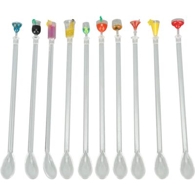 FOGSHIELD Lot De 10 Cuillères Mélangeuses En Acrylique – Longueur 28 Cm – Pour Cocktails, Café Et Boissons - Publicité FOGSHIELD Lot De 10 Cuillères Mélangeuses En Acrylique – Longueur 28 Cm – Pour Cocktails, Café Et Boissons - Publicité