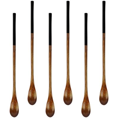 ALVIOR Cuillères Bois - 6 Pieces - 23 Cm - Longues - Pour Café Thé Miel - Ustensile Cuisine Naturel - Usage Quotidien - Publicité ALVIOR Cuillères Bois - 6 Pieces - 23 Cm - Longues - Pour Café Thé Miel - Ustensile Cuisine Naturel - Usage Quotidien - Publicité