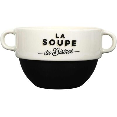 OEM Bol À Soupe Bistrot Avec Anses, Noir - Publicité OEM Bol À Soupe Bistrot Avec Anses, Noir - Publicité