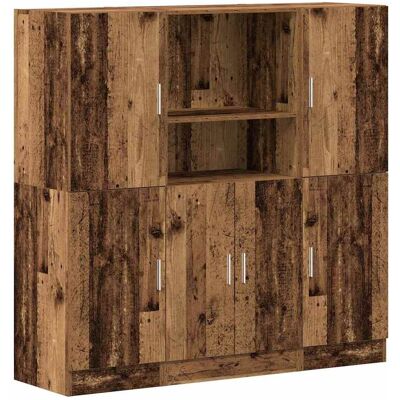 DESIGN IN Ensemble D'Armoires De Cuisine 3 Pcs Vieux Bois - Publicité DESIGN IN Ensemble D'Armoires De Cuisine 3 Pcs Vieux Bois - Publicité