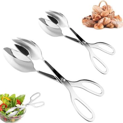 OEM 2 Pinces À Salade En Acier Inoxydable, 25,4 Cm Et 20,3 Cm, Résistantes À La Chaleur, Polyvalentes Cuisine-barbecue-fêtes - Publicité OEM 2 Pinces À Salade En Acier Inoxydable, 25,4 Cm Et 20,3 Cm, Résistantes À La Chaleur, Polyvalentes Cuisine-barbecue-fêtes - Publicité