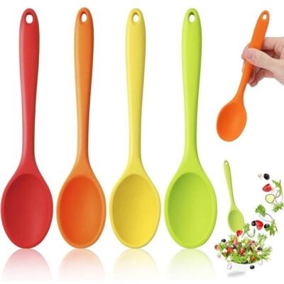SANS MARQUE 4pcs Antiadhésive Cuillère En Silicone Cuisine À Long Manche, 20.4 Cm Multicolore En Silicone Cuillère,cuillère Haute Température - Publicité SANS MARQUE 4pcs Antiadhésive Cuillère En Silicone Cuisine À Long Manche, 20.4 Cm Multicolore En Silicone Cuillère,cuillère Haute Température - Publicité