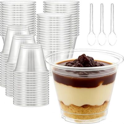 OEM 50 Pièces Tasses À Dessert, 150 Ml, Réutilisables Avec Cuillère, Transparentes Et Empilables, Pour Pâtisseries, Mousse Et Service Traiteur - Publicité OEM 50 Pièces Tasses À Dessert, 150 Ml, Réutilisables Avec Cuillère, Transparentes Et Empilables, Pour Pâtisseries, Mousse Et Service Traiteur - Publicité