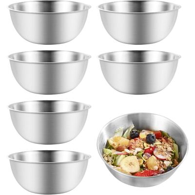 OEM Lot De 6 Bols, Acier Inoxydable, Diamètre 17 Cm, Lave-vaisselle, Saladier, Cuisine, Repas - Publicité OEM Lot De 6 Bols, Acier Inoxydable, Diamètre 17 Cm, Lave-vaisselle, Saladier, Cuisine, Repas - Publicité