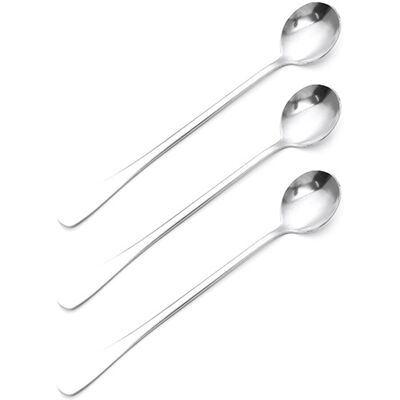 MCKENSA Lot De 3 Cuillères À Long Manche En Acier Inoxydable Pour Café, Thé Glacé Et Crème Glacée, Idéales Pour Les Bars, Les Fêtes À La Maison Et Les Réceptions. Tête Ronde. Publicité MCKENSA Lot De 3 Cuillères À Long Manche En Acier Inoxydable Pour Café, Thé Glacé Et Crème Glacée, Idéales Pour Les Bars, Les Fêtes À La Maison Et Les Réceptions. Tête Ronde. Publicité