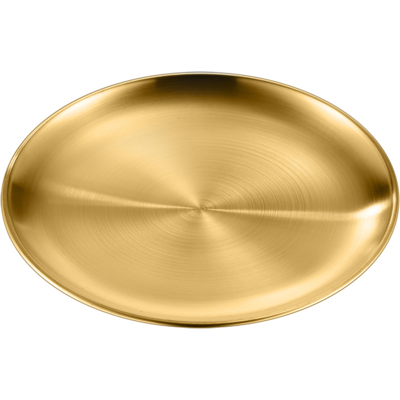 OEM Assiette À Steak Ronde En Acier Inoxydable Doré, Plateau En Métal - 17 Cm - Publicité OEM Assiette À Steak Ronde En Acier Inoxydable Doré, Plateau En Métal - 17 Cm - Publicité