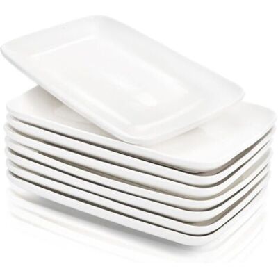 XVX Assiettes Rectangulaires En Porcelaine Blanche – Lot De 8 Pièces, 20,3 Cm, Élégantes Et Résistantes - Publicité XVX Assiettes Rectangulaires En Porcelaine Blanche – Lot De 8 Pièces, 20,3 Cm, Élégantes Et Résistantes - Publicité