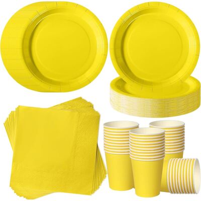 GRASSLIN 120 Pièces Vaisselle Jetable, Assiettes 7 Pouces, Gobelets, Serviettes Papier, Fête Anniversaire Mariage - Publicité GRASSLIN 120 Pièces Vaisselle Jetable, Assiettes 7 Pouces, Gobelets, Serviettes Papier, Fête Anniversaire Mariage - Publicité