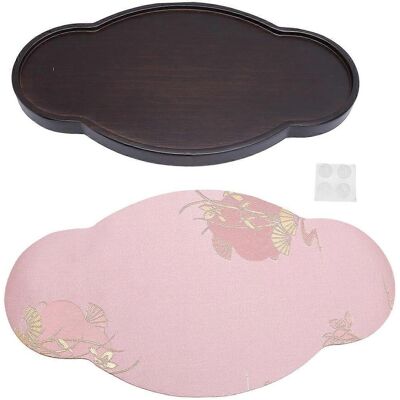 FLAMMKRAFT Plateau De Service À Thé Bambusoideae Irregular, Plateau De Table Pour Théière Chinoise Avec Tissu Satiné Pour La Maison Et Le Bureau - Publicité FLAMMKRAFT Plateau De Service À Thé Bambusoideae Irregular, Plateau De Table Pour Théière Chinoise Avec Tissu Satiné Pour La Maison Et Le Bureau - Publicité