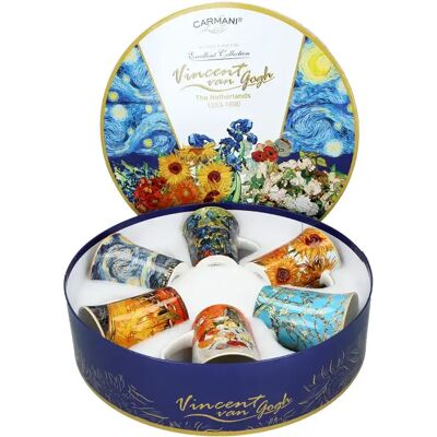 OEM Coffret Rond Carmani De 6 Tasses - V. Van Gogh - Publicité OEM Coffret Rond Carmani De 6 Tasses - V. Van Gogh - Publicité