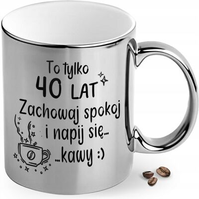 OEM Mug En Cadeau Pour Un 40e Anniversaire, 40 Ans, Magnifique Mug Argenté Brillant - Publicité OEM Mug En Cadeau Pour Un 40e Anniversaire, 40 Ans, Magnifique Mug Argenté Brillant - Publicité