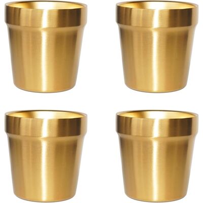 GRASSLIN Lot De 4 Tasses, Acier Inoxydable, Double Paroi, Isolantes, Empilables, Pour Café Thé Extérieur - Publicité GRASSLIN Lot De 4 Tasses, Acier Inoxydable, Double Paroi, Isolantes, Empilables, Pour Café Thé Extérieur - Publicité