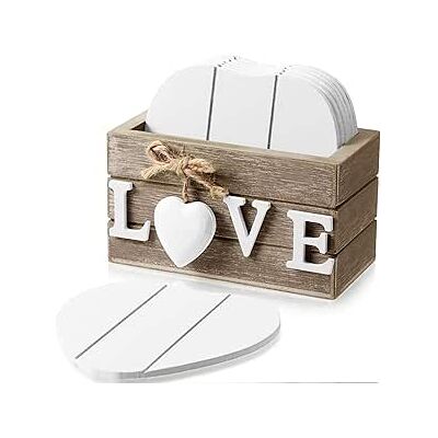 LUMIERE Lot De 6 Sous-verres En Forme De Cœur Avec Support - Dessous De Verre Style Ferme Pour Boissons, Protection De Table Basse, Décoration De Maison Neuve, 10 Cm (marron, Amour) - Publicité LUMIERE Lot De 6 Sous-verres En Forme De Cœur Avec Support - Dessous De Verre Style Ferme Pour Boissons, Protection De Table Basse, Décoration De Maison Neuve, 10 Cm (marron, Amour) - Publicité