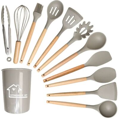 OEM Ensemble D'Ustensiles De Cuisine En Silicone 12 Pièces, Ustensiles De Cuisine Avec Porte-ustensiles, Ensemble D'Ustensiles De Cuisine Antiadhésifs Avec Poignées En Bois, Accessoires De Cuisine Lavable - Publicité OEM Ensemble D'Ustensiles De Cuisine En Silicone 12 Pièces, Ustensiles De Cuisine Avec Porte-ustensiles, Ensemble D'Ustensiles De Cuisine Antiadhésifs Avec Poignées En Bois, Accessoires De Cuisine Lavable - Publicité