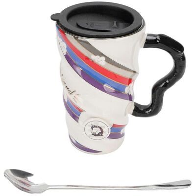 FLAMMKRAFT Mug À Café En Céramique Grande Capacité (520 Ml) Avec Couvercle. Un Modèle Innovant Et Unique Pour La Maison Et Les Voyages. Publicité FLAMMKRAFT Mug À Café En Céramique Grande Capacité (520 Ml) Avec Couvercle. Un Modèle Innovant Et Unique Pour La Maison Et Les Voyages. Publicité