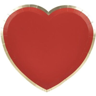 OEM 12 Assiettes En Carton Coeur, 19 X 8 Cm, Rouge Et Bordeaux, Vaisselle Jetable Élégante Pour Événements Festifs - Publicité OEM 12 Assiettes En Carton Coeur, 19 X 8 Cm, Rouge Et Bordeaux, Vaisselle Jetable Élégante Pour Événements Festifs - Publicité