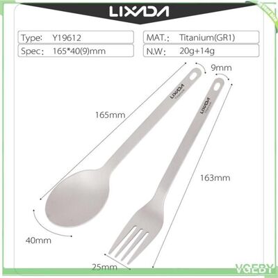 OEM Ensemble De Couverts - Fafeicy - Lixada - Titane Léger Antirouille - Cuillère & Fourchette + Pince - Fixation Par Trou - Publicité OEM Ensemble De Couverts - Fafeicy - Lixada - Titane Léger Antirouille - Cuillère & Fourchette + Pince - Fixation Par Trou - Publicité