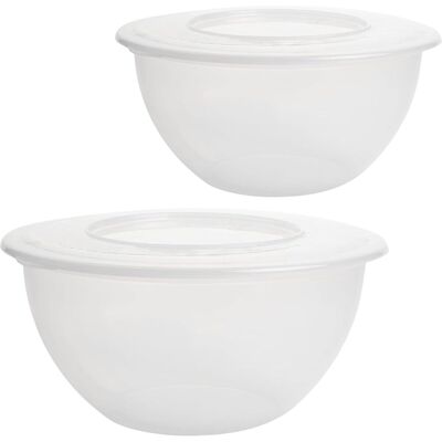 GRASSLIN Lot De 2 Bols Mélangeurs, Plastique Transparent Sans Bpa, Couvercle Inclus, Capacité 5l, Cuisine Et Stockage - Publicité GRASSLIN Lot De 2 Bols Mélangeurs, Plastique Transparent Sans Bpa, Couvercle Inclus, Capacité 5l, Cuisine Et Stockage - Publicité