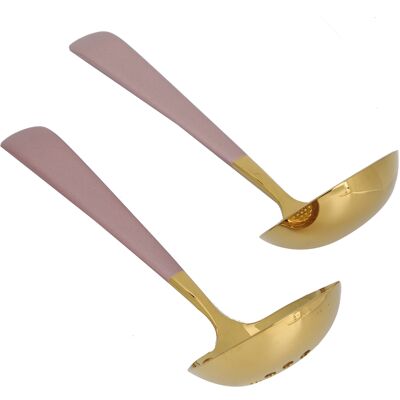 MCKENSA Ensemble De 2 Cuillères À Soupe En Acier Inoxydable, Cuillère À Égoutter, Écumoire, Couverts, Ustensiles De Cuisine, Rose Doré - Publicité MCKENSA Ensemble De 2 Cuillères À Soupe En Acier Inoxydable, Cuillère À Égoutter, Écumoire, Couverts, Ustensiles De Cuisine, Rose Doré - Publicité