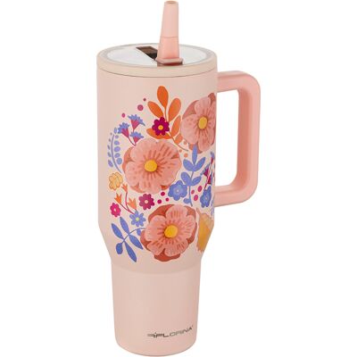 OEM Mug Isotherme En Acier Inoxydable Power 1,1 L À Motifs Floraux - Publicité OEM Mug Isotherme En Acier Inoxydable Power 1,1 L À Motifs Floraux - Publicité