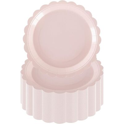GRASSLIN Lot De 50 Assiettes En Carton, Motif Fleurs Roses, 17,8 Cm, Décoration Fête, Anniversaire - Publicité GRASSLIN Lot De 50 Assiettes En Carton, Motif Fleurs Roses, 17,8 Cm, Décoration Fête, Anniversaire - Publicité