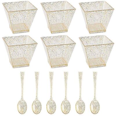 LISATR 1 Lot De Gobelets En Plastique Pour Desserts, Crèmes Glacées, Puddings Et Yaourts.-5.00x5.00x4.50cm-golden - Publicité LISATR 1 Lot De Gobelets En Plastique Pour Desserts, Crèmes Glacées, Puddings Et Yaourts.-5.00x5.00x4.50cm-golden - Publicité