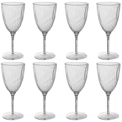LISATR Lot De 8 Gobelets Jetables De 240 Ml, Verres À Vin Rouge Et À Champagne.-16.50x7.00x7.00cm-transparent - Publicité LISATR Lot De 8 Gobelets Jetables De 240 Ml, Verres À Vin Rouge Et À Champagne.-16.50x7.00x7.00cm-transparent - Publicité