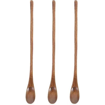 LISATR Lot De 3 Cuillères À Salade, Cuillères À Aliments En Bois, Cuillère À Riz À Long Manche, Louche En Bois, Cuillère À Café-23x2x0.5cm - Publicité LISATR Lot De 3 Cuillères À Salade, Cuillères À Aliments En Bois, Cuillère À Riz À Long Manche, Louche En Bois, Cuillère À Café-23x2x0.5cm - Publicité