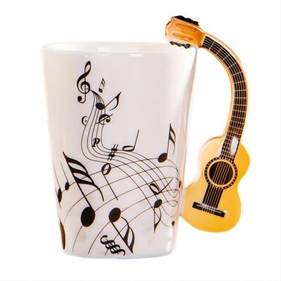 IRISFR Tasse En Céramique Avec Poignée En Forme De Guitare De Style Violon 250 Ml - Pour Café, Thé, Lait - Cadeau Fantaisie (guitare En Bois) - Publicité IRISFR Tasse En Céramique Avec Poignée En Forme De Guitare De Style Violon 250 Ml - Pour Café, Thé, Lait - Cadeau Fantaisie (guitare En Bois) - Publicité