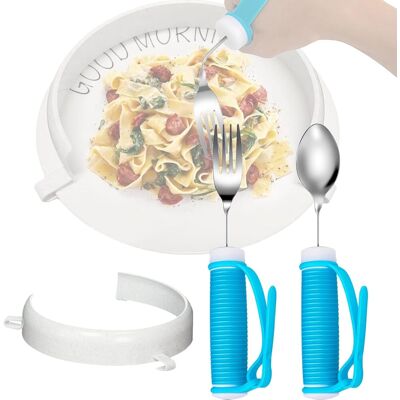 BOTLE Ensemble De Vaisselle Pour Personnes Âgées - Protection Alimentaire Pour Assiettes, Cuillères Et Fourchettes - Accessoires D'Assistant Quotidien Pour Personnes Handicapées Et Handicapées - Publicité BOTLE Ensemble De Vaisselle Pour Personnes Âgées - Protection Alimentaire Pour Assiettes, Cuillères Et Fourchettes - Accessoires D'Assistant Quotidien Pour Personnes Handicapées Et Handicapées - Publicité