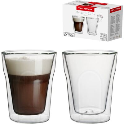 OEM Verres Thermiques À Double Paroi Florina Malachit Cube 240 Ml (lot De 2) - Publicité OEM Verres Thermiques À Double Paroi Florina Malachit Cube 240 Ml (lot De 2) - Publicité