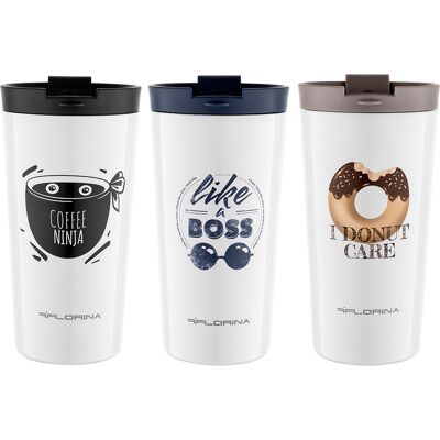 OEM Mug Isotherme En Acier Inoxydable 360 Ml, Assortiment De 3 Modèles - Publicité OEM Mug Isotherme En Acier Inoxydable 360 Ml, Assortiment De 3 Modèles - Publicité