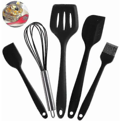 YUDO Ensemble De 5 Ustensiles De Cuisine En Silicone Résistant À La Chaleur Jusqu'à 600 °f-black - Publicité YUDO Ensemble De 5 Ustensiles De Cuisine En Silicone Résistant À La Chaleur Jusqu'à 600 °f-black - Publicité