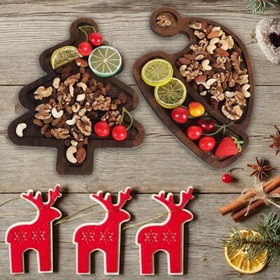 OEM 1 Plateau Arbre De Noël, En Bois Naturel, Assiette À Fruits Et Desserts, 28,3x20,5 Cm, Idéal Pour Table Festive Ou Salon - Publicité OEM 1 Plateau Arbre De Noël, En Bois Naturel, Assiette À Fruits Et Desserts, 28,3x20,5 Cm, Idéal Pour Table Festive Ou Salon - Publicité