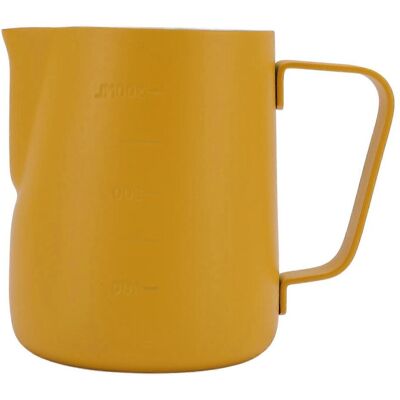 FLAMMKRAFT Pichet À Mousser Le Lait En Acier Inoxydable 304, Accessoires Pour Latte Art, Jaune, 300 Ml - Publicité FLAMMKRAFT Pichet À Mousser Le Lait En Acier Inoxydable 304, Accessoires Pour Latte Art, Jaune, 300 Ml - Publicité