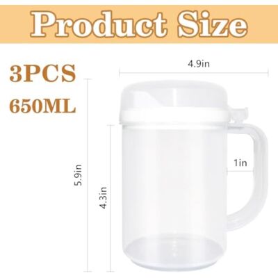 OEM Lot De 3 Pichets,plastique Pp Et Pe,bec Anti-goutte,couvercle Sécurisé,650 Ml,maison Et École - Publicité OEM Lot De 3 Pichets,plastique Pp Et Pe,bec Anti-goutte,couvercle Sécurisé,650 Ml,maison Et École - Publicité