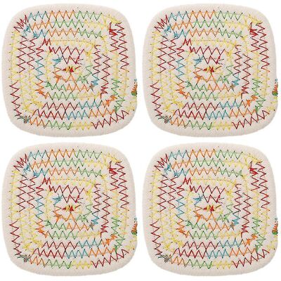 YUDO Lot De 4 Sous-verres Tressés - Publicité YUDO Lot De 4 Sous-verres Tressés - Publicité