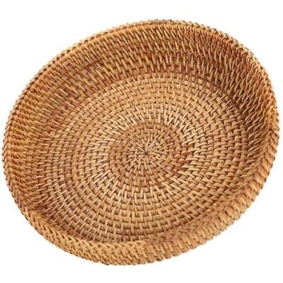OEM Corbeille De Fruits Ronde En Rotin Tissé – Panier À Pain En Osier Naturel – Diamètre 23 Cm – Décoration Cuisine Chaleureuse - Publicité OEM Corbeille De Fruits Ronde En Rotin Tissé – Panier À Pain En Osier Naturel – Diamètre 23 Cm – Décoration Cuisine Chaleureuse - Publicité